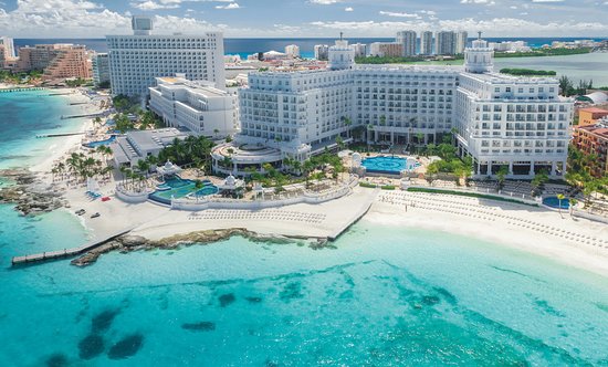 Riu Palace Las Americas adults-only all-inclusive resort with beachfront pools and ocean views in Cancun Hotel Zone.