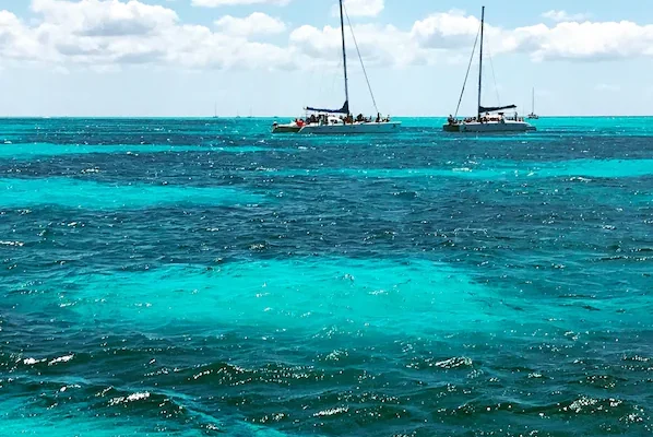 West Coast of Isla Mujeres, Punta Cancun, and Punta Nizuc National Park near Hyatt Ziva Cancun with protected marine ecosystems and Caribbean coastal views