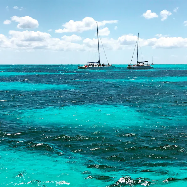 West Coast of Isla Mujeres, Punta Cancun, and Punta Nizuc National Park near Hyatt Ziva Cancun with protected marine ecosystems and Caribbean coastal views